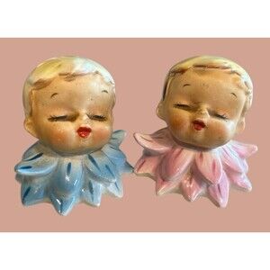 Enesco Imports Shakers Baby Petal Flower Collar Salt Pepper Set Kitsch Japan